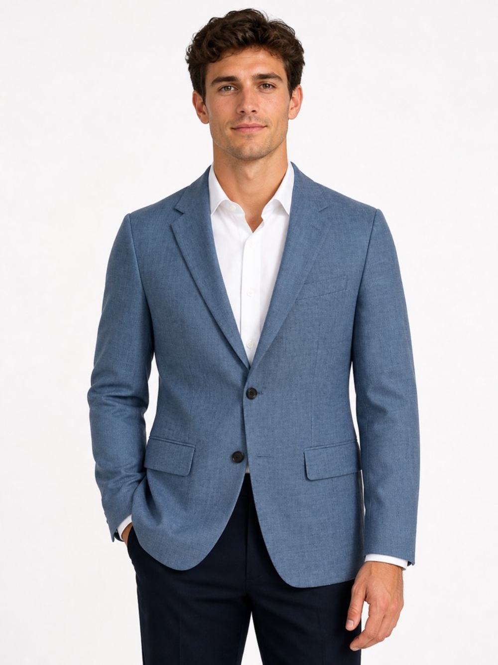 NWT Zara Slim Fit Suit Blazer Blue Size 40 $149